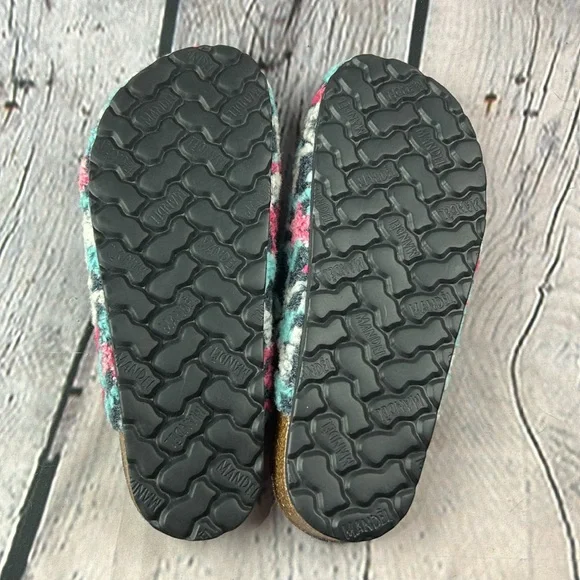 MANDEL Made in Italy Blue White & Pink Stars Slip On Clogs Mules Flats - Picture 11 of 17